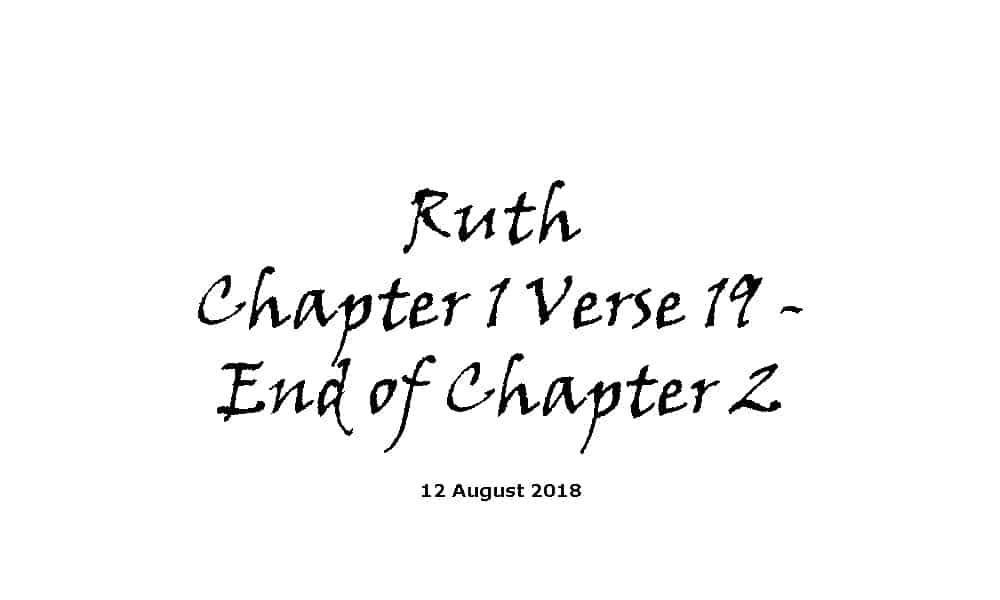 Reading - 12-8-18 Ruth Chapter 1 Verse 19 - End of Chapter 2