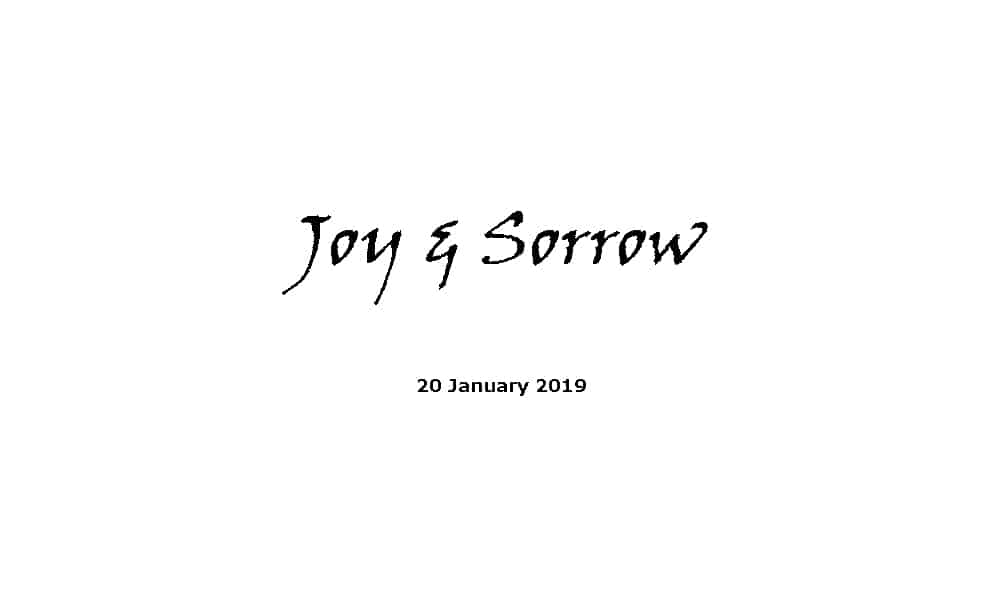 Sermon - 20-1-19 - Joy & Sorrow