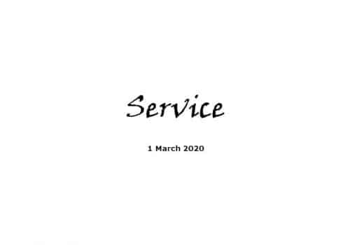 Service - 1-3-20