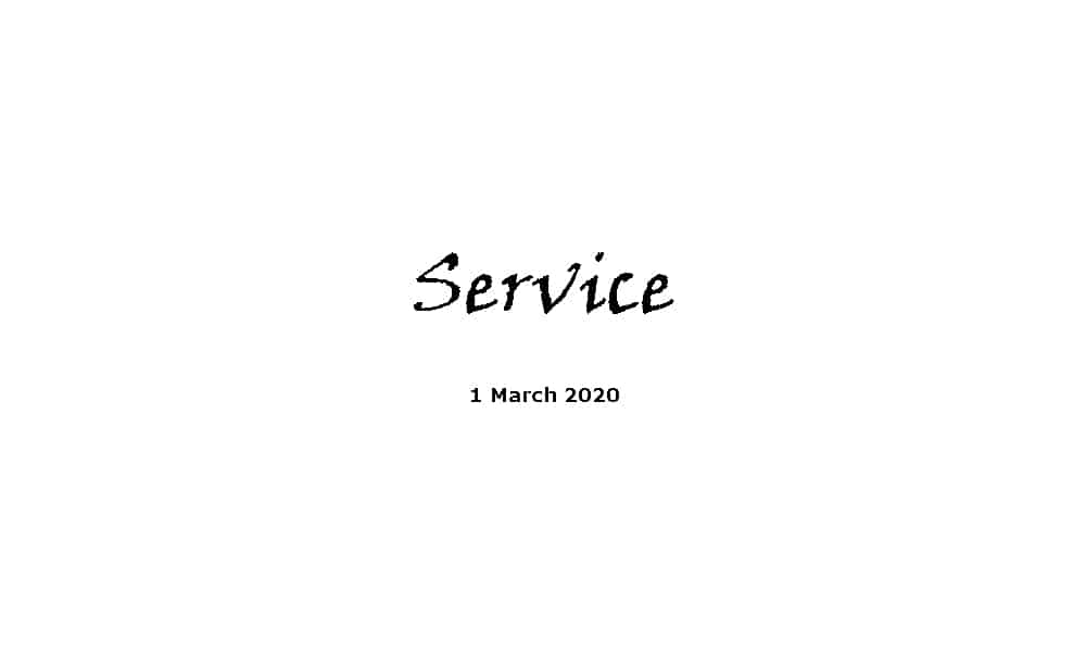 Service - 1-3-20