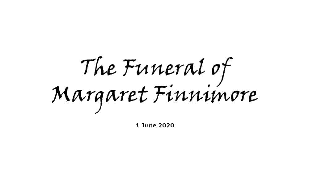 Funeral - 1-6-20 - Margaret Finnimore