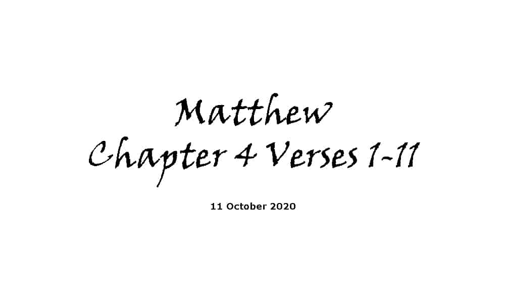 Reading - Matthew Chapter 4 Verses 1-11