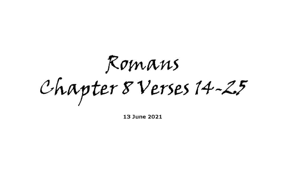 Romans Chapter 8 Verses 14-25