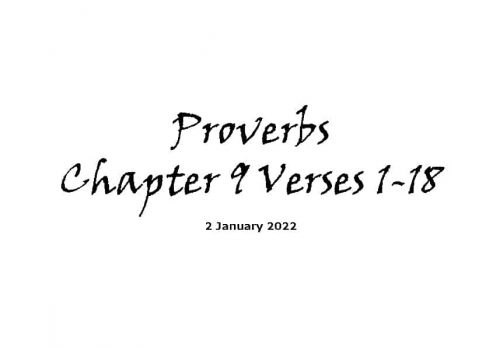 Proverbs Chapter 9 Verses 1-18