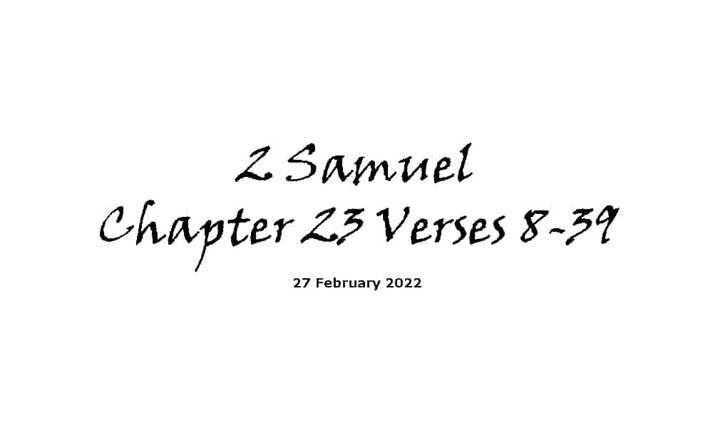 2 Samuel Chapter 23 Verses 8-39
