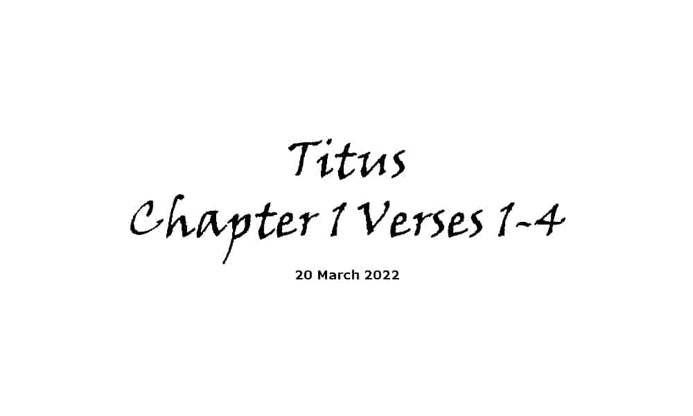 Titus Chapter 1 Verses 1-4
