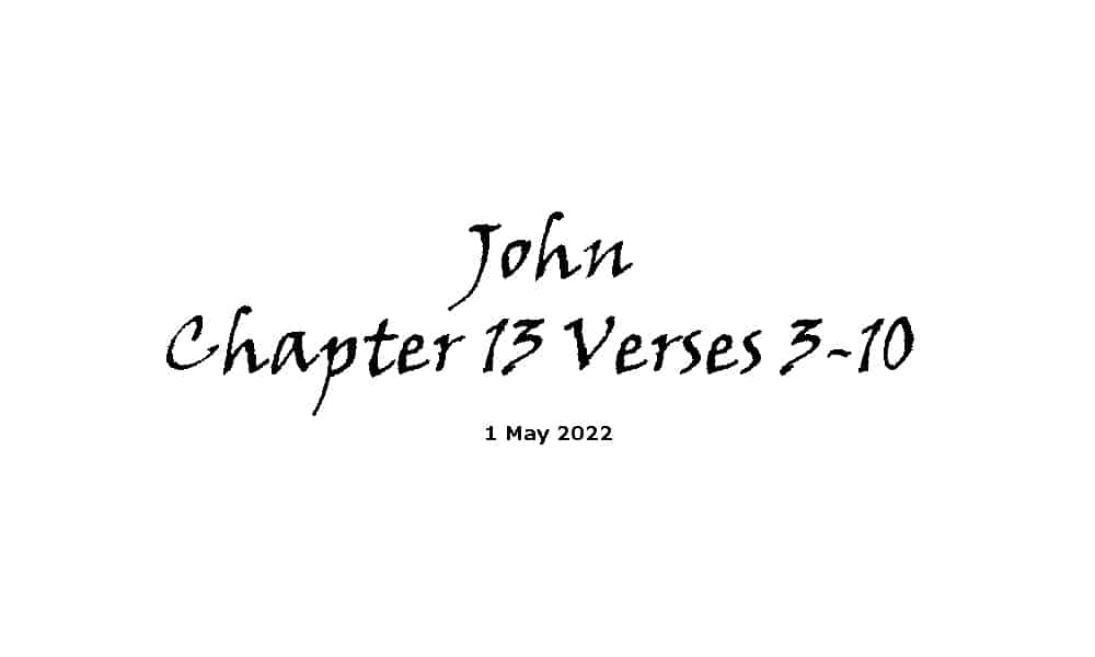 John Chapter 13 Verses 3-10