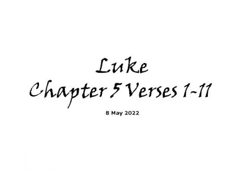 Luke Chapter 5 Verses 1-11
