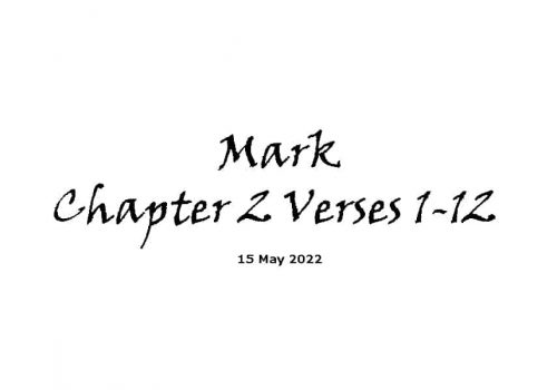 Mark Chapter 2 Verses 1-12