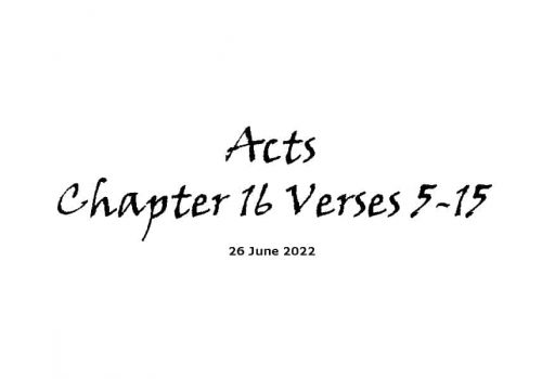 Acts Chapter 16 Verses 5-15