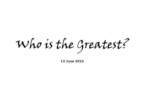 Who Is The Greatest?