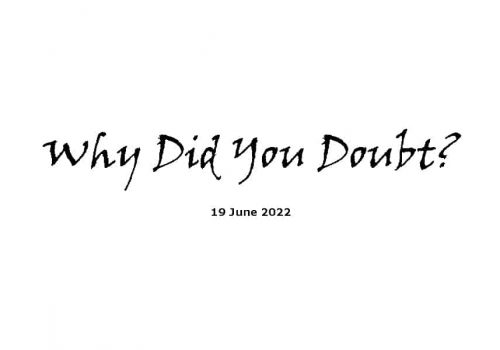 Why Did You Doubt?