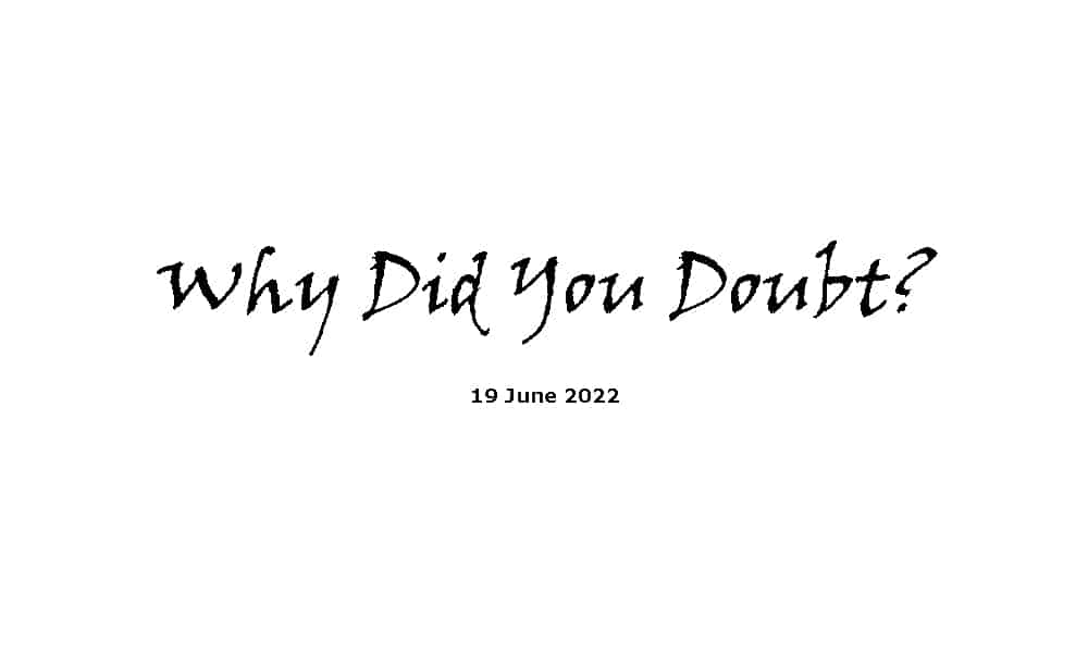 Why Did You Doubt?
