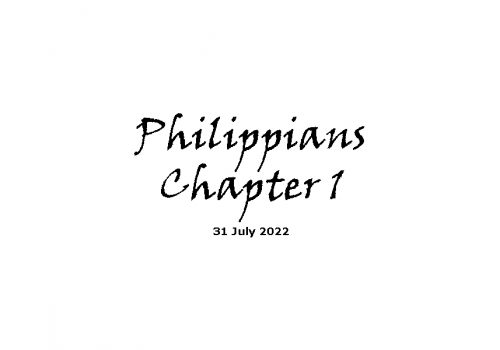 Philippians Chapter 1 Verses 1-27