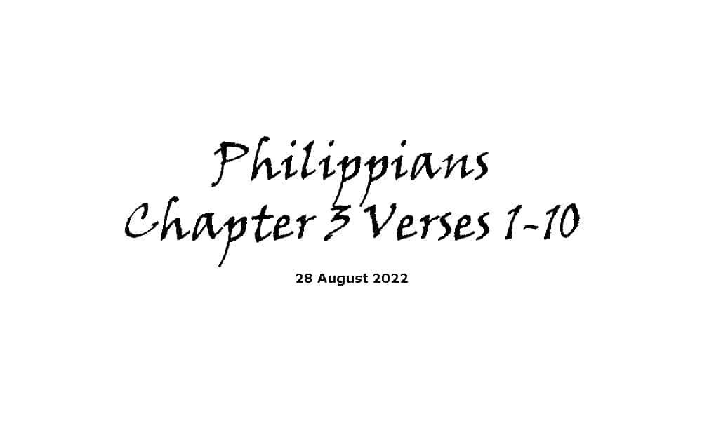 Philippians Chapter 3 Verses 1-10