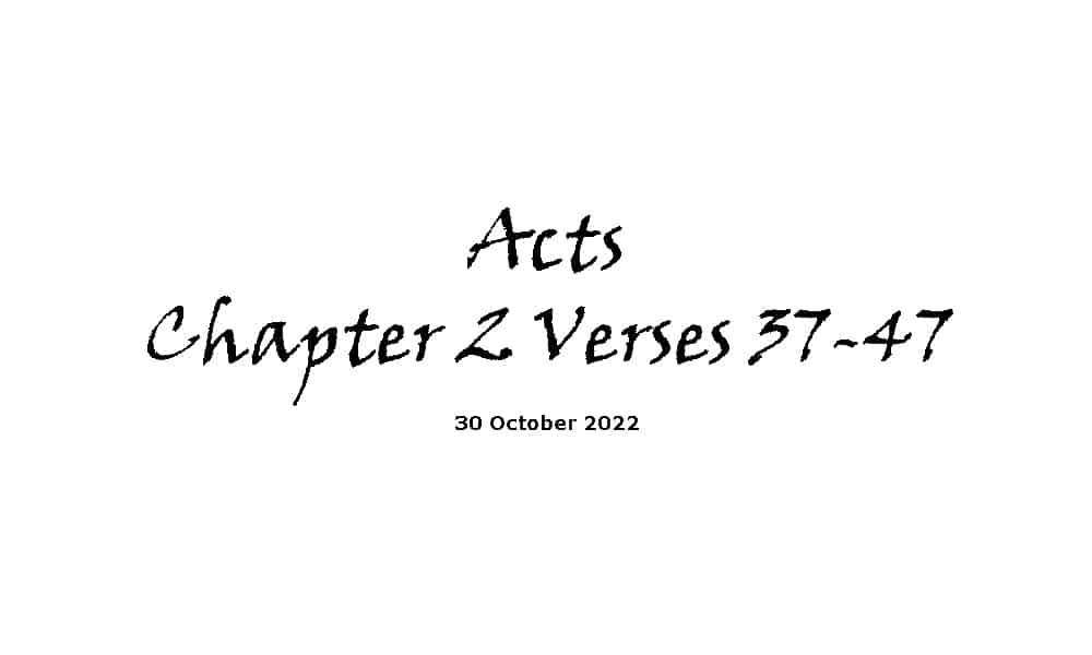 Acts Chapter 2 Verses 37-47