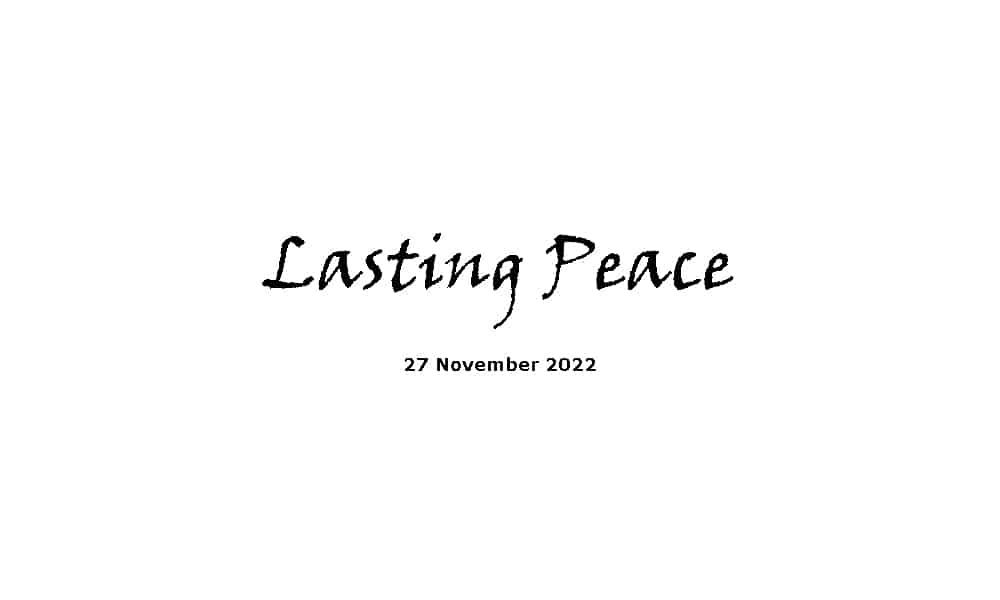 Lasting peace