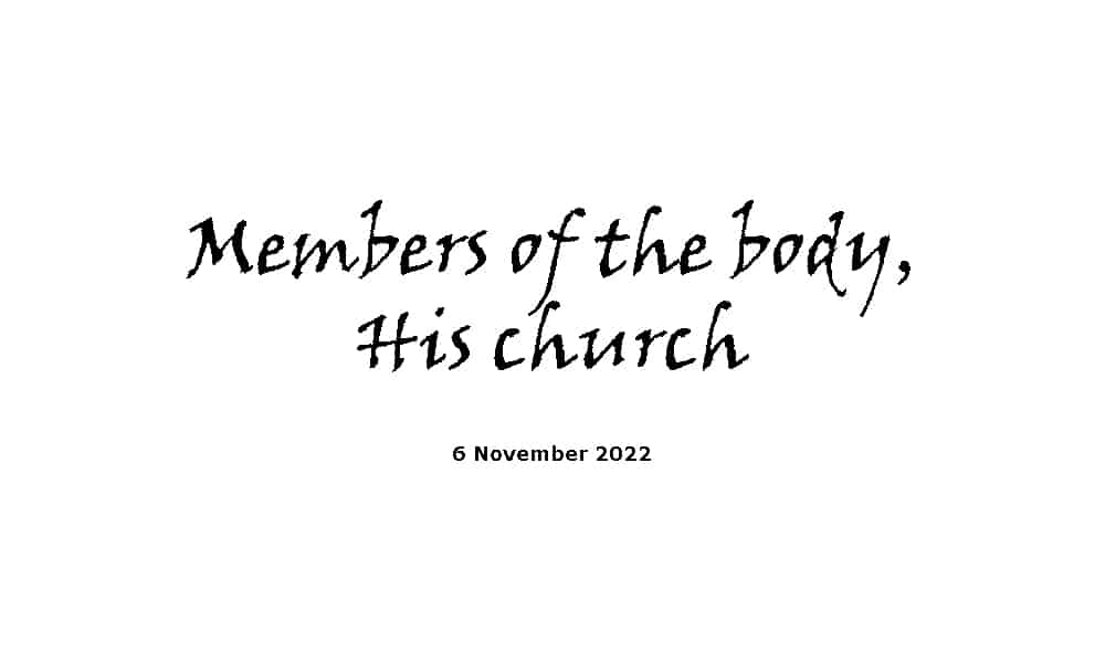 Members of the Body, His Church