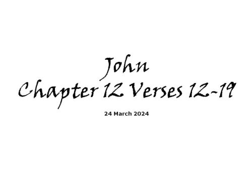 John Chapter 12 Verses 12-19