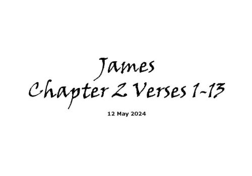 James Chapter 2 Verses 1-13
