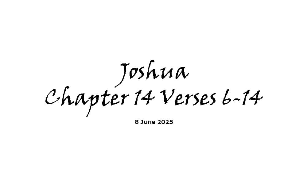Joshua Chapter 14 Verses 6-14