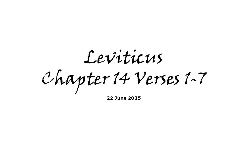 Leviticus Chapter 14 Verses 1-7