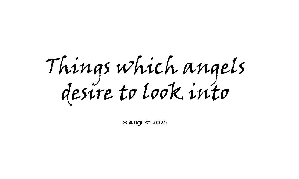Things which angels desire to look into