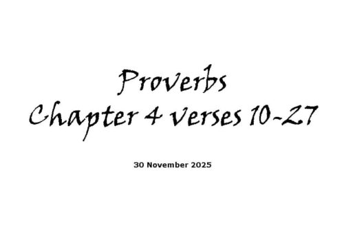 Proverbs Chapter 4 Verses 10-27