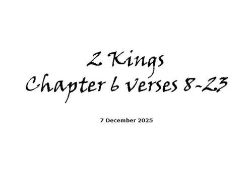 2 Kings Chapter 6 Verses 8-23