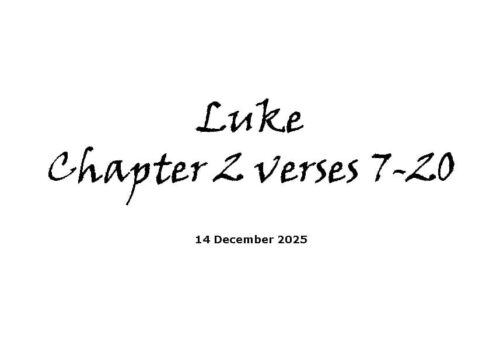 Luke Chapter 2 Verses 7-20