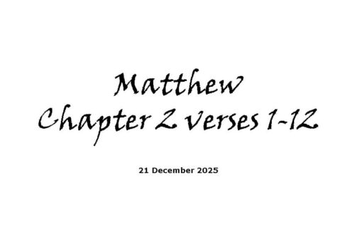Matthew Chapter 2 Verses 1-12