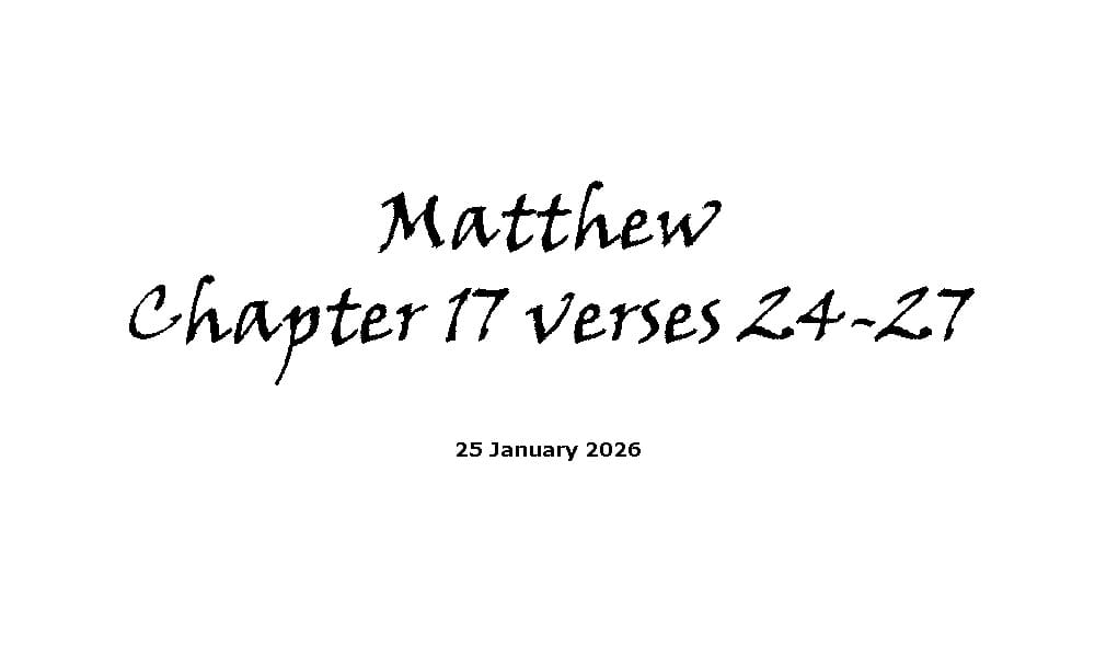 Matthew Chapter 17 Verses 24-27