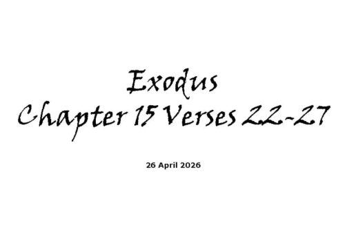 Exodus Chapter 15 Verses 22-27