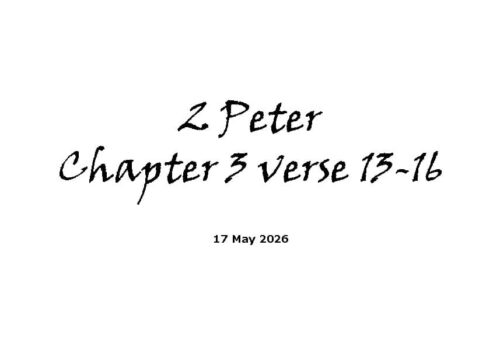 2 Peter Chapter 3 Verses 13-16