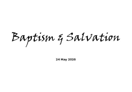 Baptism & Salvation