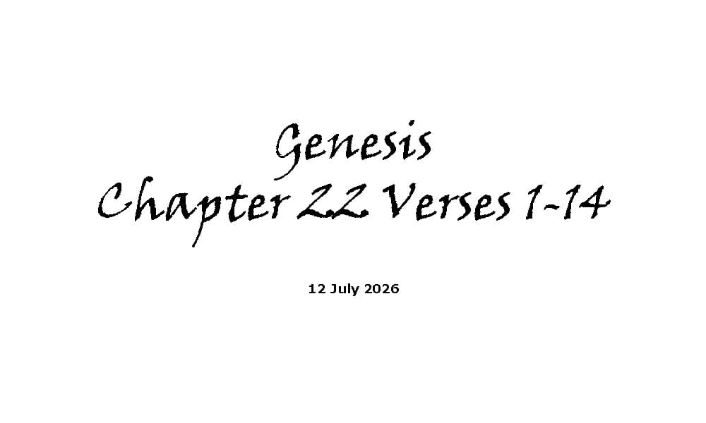 Genesis Chapter 22 Verses 1-14