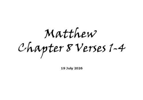 Matthew Chapter 8 Verses 1-4