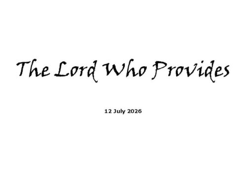 The Lord Who Provides