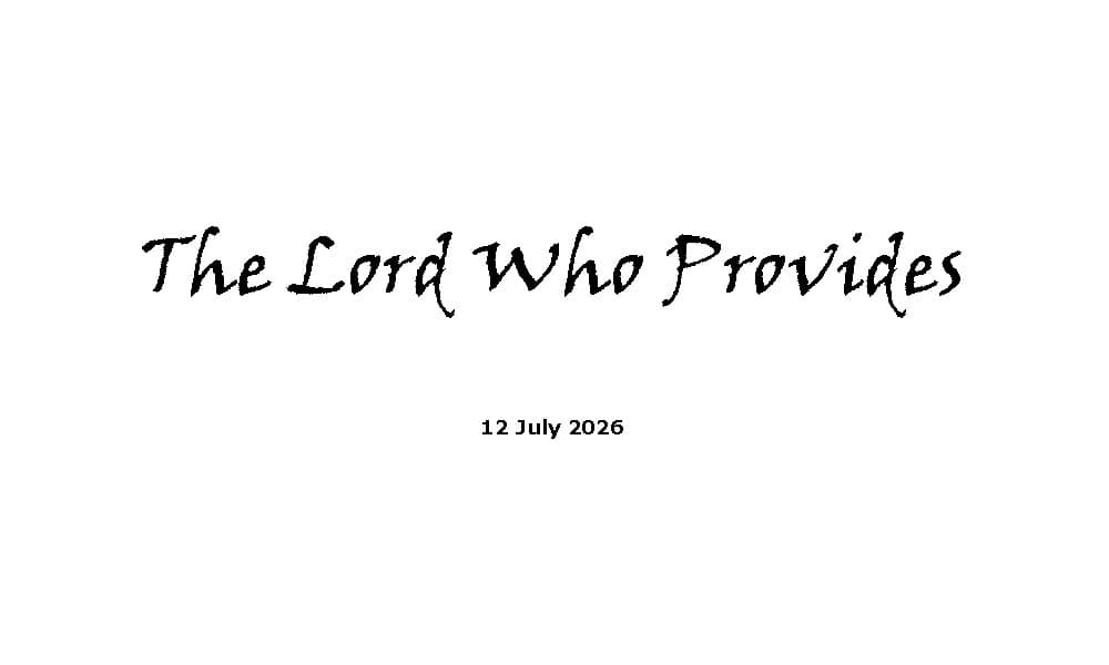 The Lord Who Provides