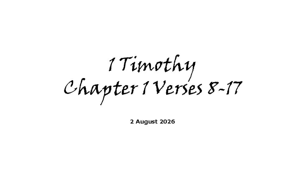 1 Timothy Chapter 1 Verses 8-17
