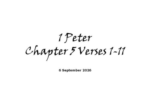 1 Peter Chapter 5 Verses 1-11