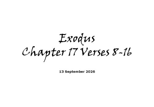 Exodus Chapter 17 Verses 8-16