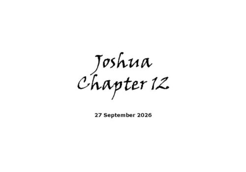 Joshua Chapter 12