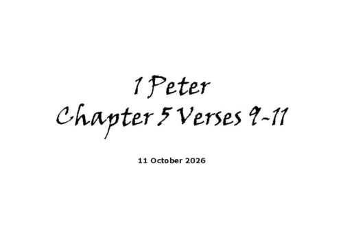 1 Peter chapter 5 verses 9-11