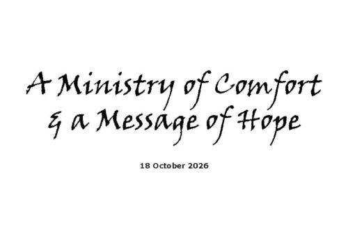 A Ministry of Comfort & a Message of Hope