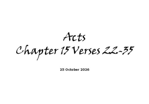 Acts Chapter 15 Verses 22-35
