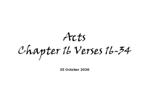 Acts Chapter 16 Verses 16-34
