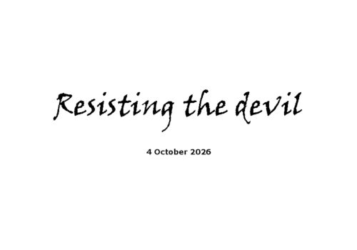 Resisting the devil