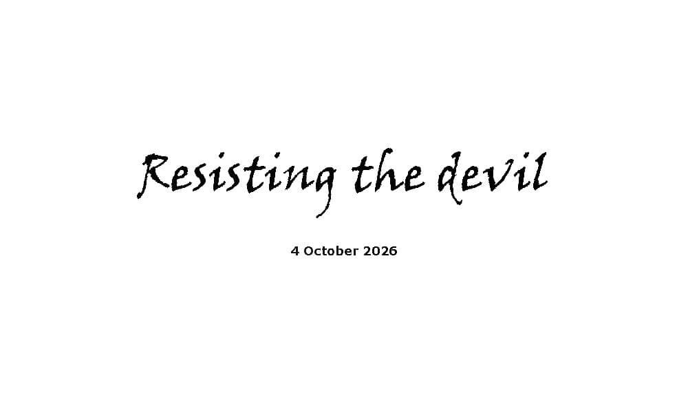 Resisting the devil